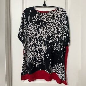 Chic Black and Red Women's Top